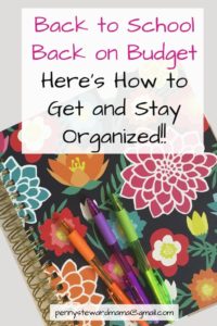 Back to school and back on budget and staying organized