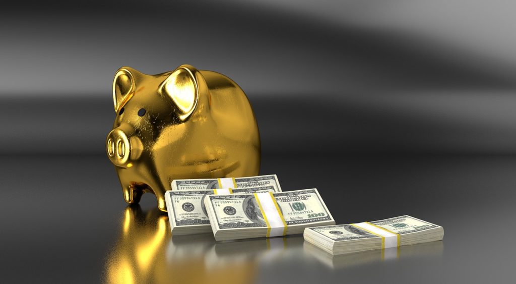 Gold Piggy Bank Sinking Funds