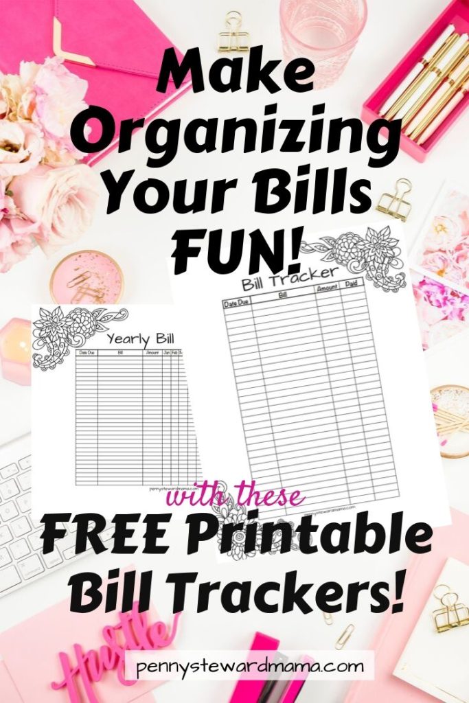 Make organizing your bills fun with free printable bill trackers